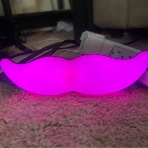 Lyft Glowstache Light Up Dash Mustache Pink Rare all accessories included glow